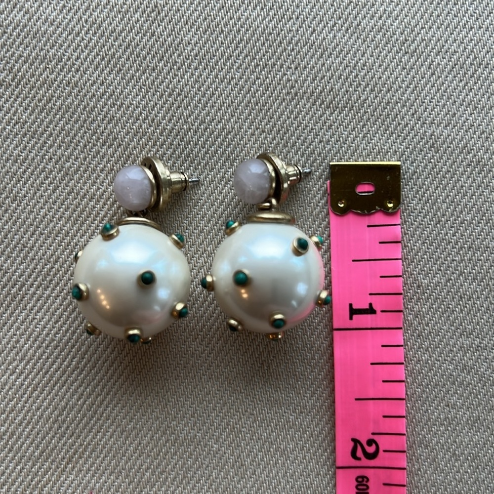 SOLD 💚 Tory Burch Stone Studded Drop Earrings - Picture 9 of 11
